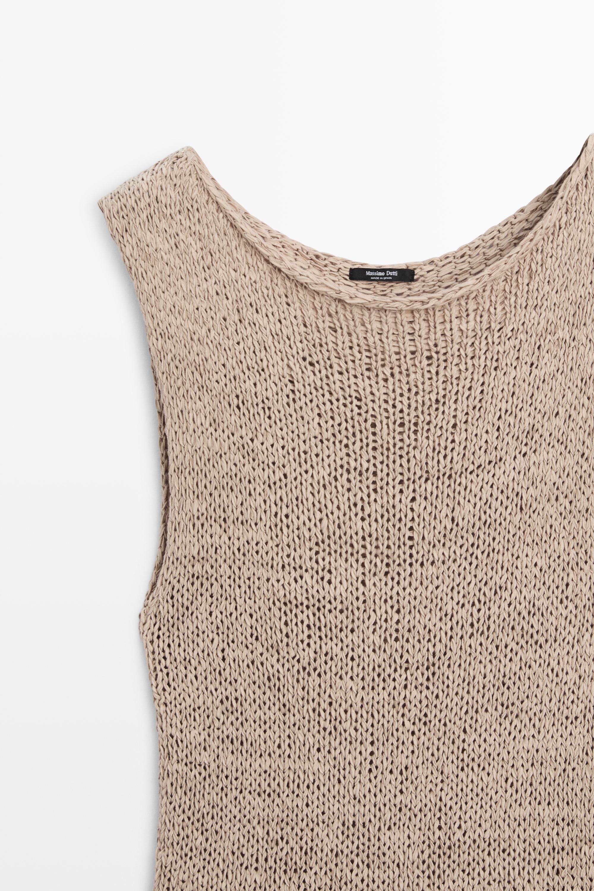Knit cotton blend top